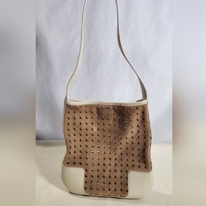 Loewe mini suede & leather tote.